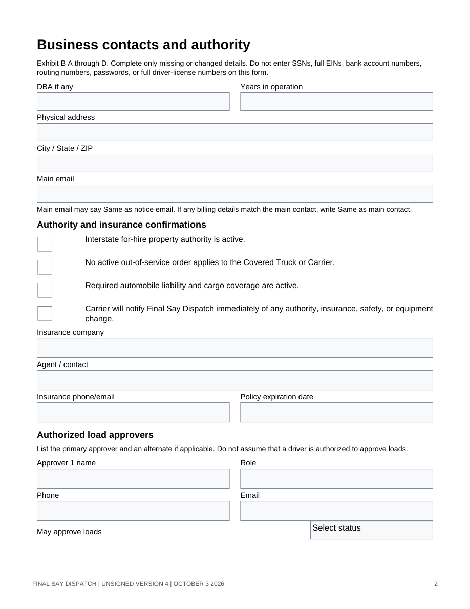 Original generic v4 agreement layout, page 2 of 15