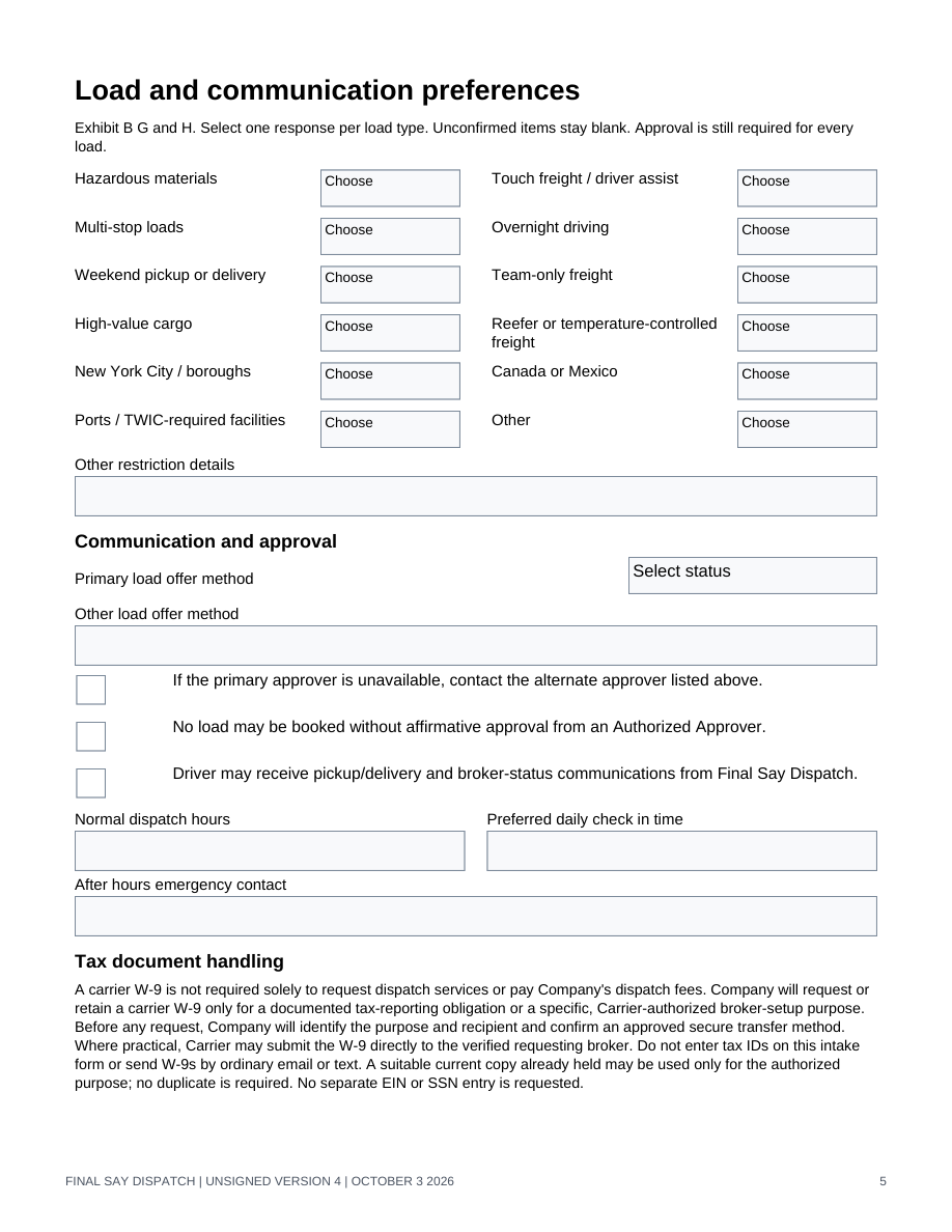 Original generic v4 agreement layout, page 5 of 15