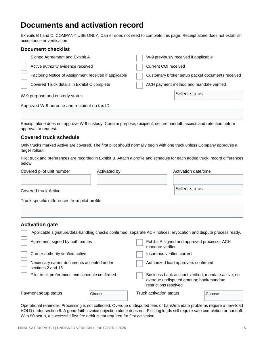 Original generic v4 agreement layout, page 15 of 15